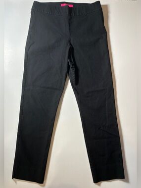 Lilly Pulitzer Black Straight-Leg Pants with Pink Waist Tab